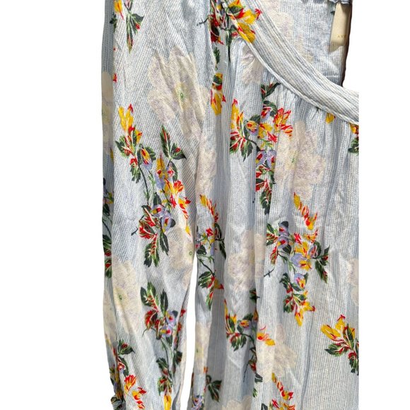 Anthropologie MAEVE Blue Yellow Red Floral Blouse Top Flowy Women’s Small Size 4 - Picture 3 of 8